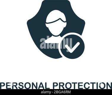 Icône protection personnelle. Symbole de protection personnelle simple des éléments de ligne pour les modèles, la conception Web et les infographies Illustration de Vecteur