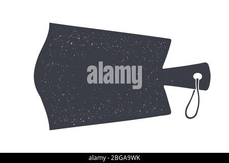 Planche à découper de cuisine vintage. Décoration murale de cuisine, panneau Illustration de Vecteur