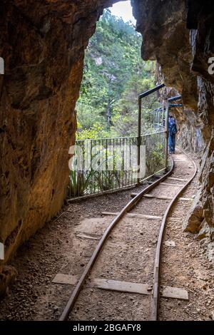 Vue sur les gorges depuis les tunnels le long de la promenade de Karangahake Windows, Waikino, Île du Nord Nouvelle-Zélande Banque D'Images