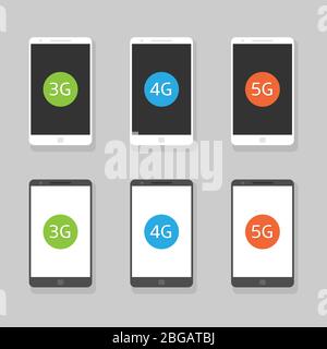 ICÔNES 3G 4G 5G Illustration de Vecteur