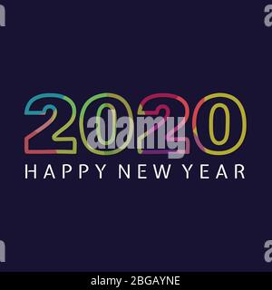 Heureuse nouvelle année 2020 couleur insta bannière pour votre vacances saisonnières. Arrière-plan de conception en 2020. Illustration vecteur EPS EPS.8.10 Illustration de Vecteur