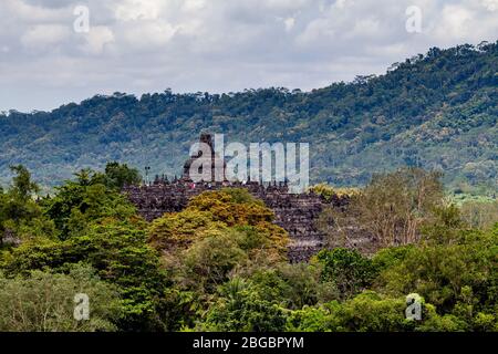 Temple de Borobudur, Yogyakarta, Java centrale, Indonésie Banque D'Images