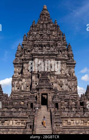 Le temple de Prambanan, Yogyakarta, Java centrale, Indonésie. Banque D'Images