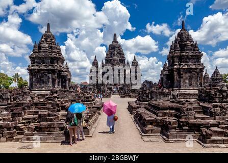 Temple bouddhiste Candi Sewu, le temple de Prambanan Compounds, Yogyakarta, Java centrale, Indonésie. Banque D'Images