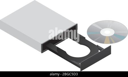 Illustration vectorielle isolée du lecteur de DVD-ROM Illustration de Vecteur
