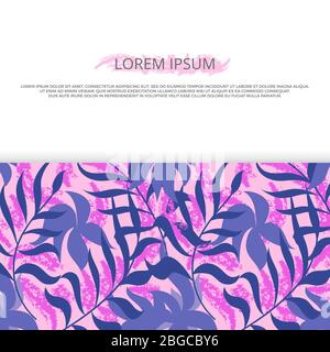 Bannière d'arrière-plan créative et brillante avec des feuilles et des éléments grunge d'hawaï. Illustration vectorielle Illustration de Vecteur