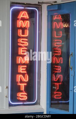 signe de divertissement au pays de galles, royaume-uni Banque D'Images