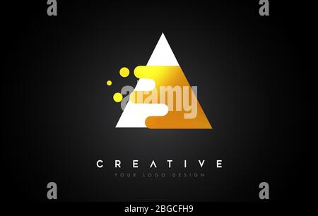 Un logo lettre d'or fondu. Illustration vectorielle d'icône Creative Golden Fluid lettre. Illustration de Vecteur