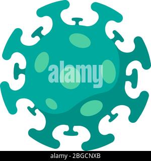 Icône de couleur de cellule de bactéries coronavirus. 2019-nCoV nouveau virus corona signe de couleur d'éclosion. Maladie à risque d'infection respiratoire et emblème de l'épidémie de grippe Covid-19. Illustration eps à vecteur isolé Illustration de Vecteur