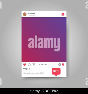 Réseau social inspiré par le cadre photo avec fond coloré. Illustration vectorielle Illustration de Vecteur