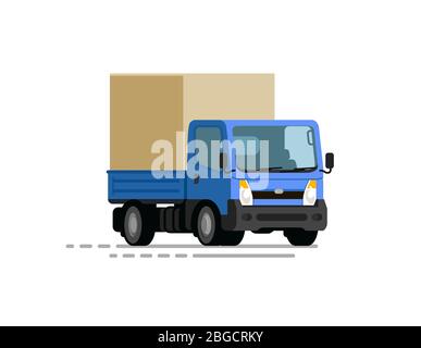 Livraison de camions, camionnage. Transport, illustration de vecteur en mouvement Illustration de Vecteur