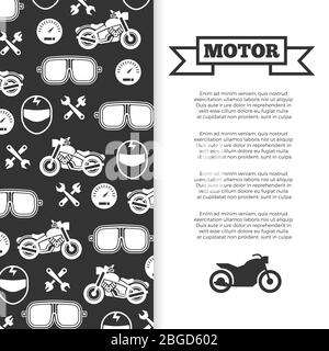 Bannière de moto de moto de moto de moto et motif d'arrière-plan d'affiche. Illustration vectorielle Illustration de Vecteur