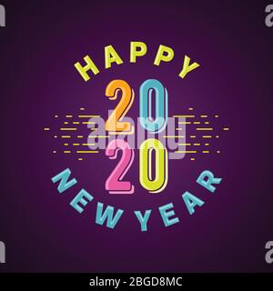 Lettre d'emblème du design bonne carte de vœux ou arrière-plan du nouvel an. Lettre vectorielle bonne année pour la conception d'éléments. Illustration vectorielle EPS.8 EPS.10 Illustration de Vecteur