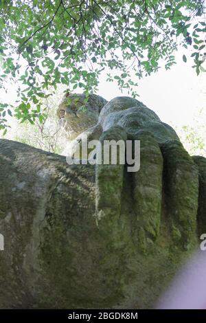 Bomarzo, Italie - 09/30/2017: Le célèbre parc monstre dans la municipalité de Bomarzo en Italie Banque D'Images