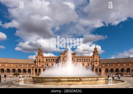 Plaza de España. Séville, Espagne. 14 octobre 2019. Banque D'Images