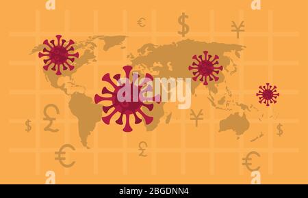 statistiques économiques et covid19 avec cartes de la planète terre Illustration de Vecteur