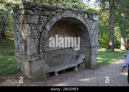 Bomarzo, Italie - 09/30/2017: Le célèbre parc monstre dans la municipalité de Bomarzo en Italie Banque D'Images