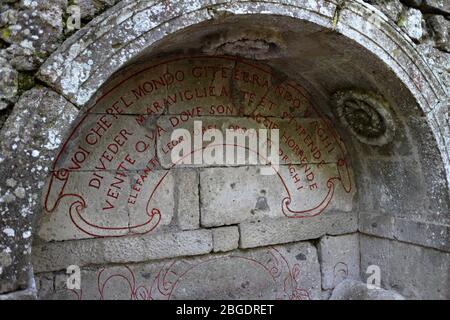 Bomarzo, Italie - 09/30/2017: Le célèbre parc monstre dans la municipalité de Bomarzo en Italie Banque D'Images