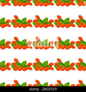 Illustration sur thème grande couleur sans couture rose hanche, motif baies brillantes pour le phoque. Motif baies composé de belles roses sans coutures. Si Illustration de Vecteur