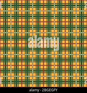 Tartan coloré contrasté écossais sans couture principalement dans les couleurs jaune et vert, texture pour tartan, plat, nappes, vêtements, literie, blanke Illustration de Vecteur