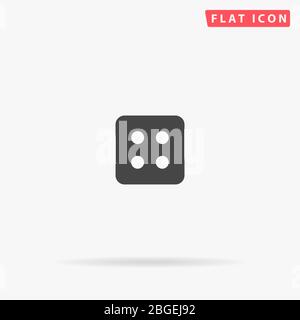 Icône de vecteur plat de dés. Signe de style glyphe. Symbole d'illustrations simples tracées à la main pour les infographies de concept, les projets de conception, l'interface utilisateur et l'UX, le site Web ou mobi Illustration de Vecteur