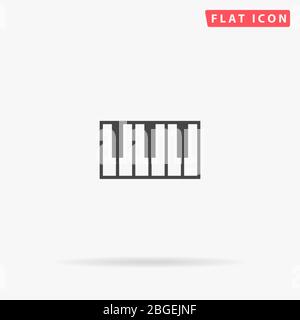 Icône vectorielle plate piano Keys. Signe de style glyphe. Symbole d'illustrations simples tracées à la main pour les infographies de concept, les projets de conception, l'interface utilisateur et l'UX, site Web o Illustration de Vecteur