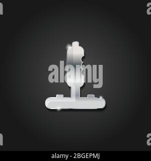 Icône de console de jeu brillante argent symbole métallique modèle vectoriel isolé sur fond sombre Illustration de Vecteur