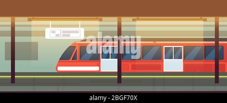 L'intérieur de la station de métro est vide et l'illustration vectorielle du métro est illustrée. Métro, métro, métro Illustration de Vecteur