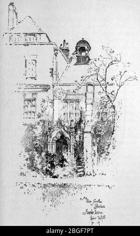 Herbert Railton - UN Peep du jardin, Staple Inn. Banque D'Images