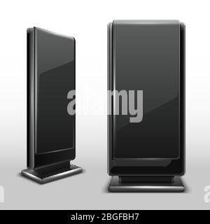 Ecran numérique lcd d'extérieur. Modèle vectoriel isolé de panneau d'affichage à écran permanent. Panneau extérieur, maquette panneau pour illustration publicitaire Illustration de Vecteur