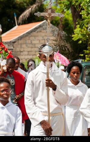 Procession au festival des pêcheurs de Cidade Velha, au Cap-Vert Banque D'Images