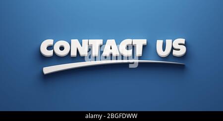 Contactez-nous par écrit. Bannière d'illustration de rendu tridimensionnelle Banque D'Images