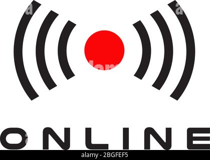 Modèle vectoriel de conception d'icône de logo en ligne Illustration de Vecteur