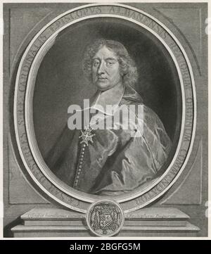 Gravure ancienne, César d'Estrées. César d'Estrées (1628-1714) était diplomate et cardinal français. SOURCE: GRAVURE ORIGINALE Banque D'Images