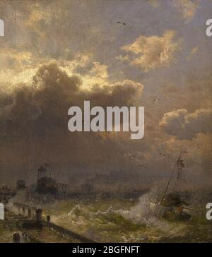 Hermann Herzog - Phare, Ostende. Banque D'Images