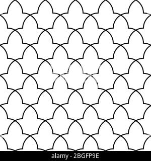 Ornement géométrique transparente fondée sur l'arabe traditionnel marocain.art.motif noir et blanc lignes.Grande conception pour tissu textile,capot,emballage,pape Illustration de Vecteur