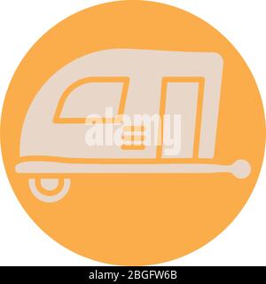 icône de style bloc de remorque pour camping-cars Illustration de Vecteur