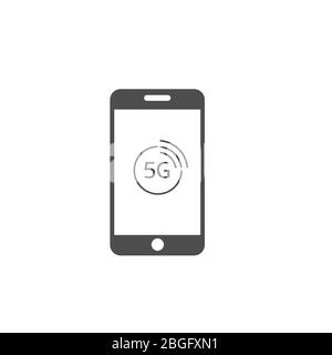 Téléphone avec icône 5G Illustration de Vecteur