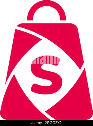 lettre s vente papier sac commercial design géométrique logo vecteur Illustration de Vecteur