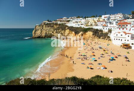 Plage de Carvoeiro, Carvoeiro, Algarve, Portugal, Europe Banque D'Images