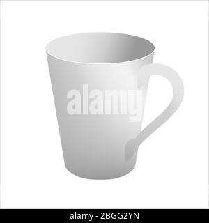 Modèle vectoriel réaliste mug blanc Illustration de Vecteur