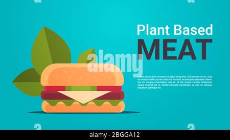 plante basée au-delà de viande hamburger sain style de vie végétarien concept alimentaire horizontal copie espace illustration vectorielle Illustration de Vecteur