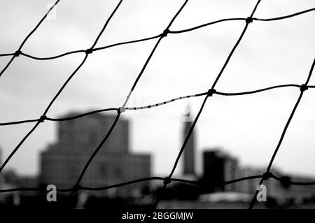 Silhouette d'un filet de volley Banque D'Images