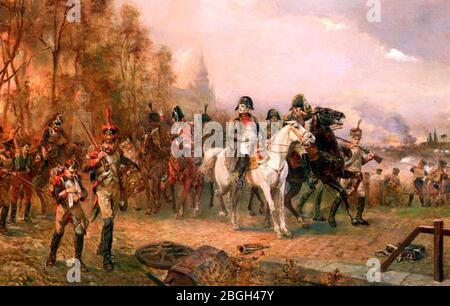 Hillingford - Napoléon avec ses troupes à la bataille de Borodino, 1812. Banque D'Images