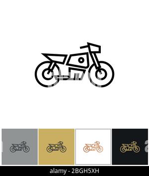 Icône moto, panneau de vélo électrique ou symbole moto sur fond blanc et noir. Illustration vectorielle Illustration de Vecteur