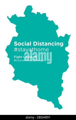 Carte Vorarlberg avec tag stayathome de distancing social Illustration de Vecteur