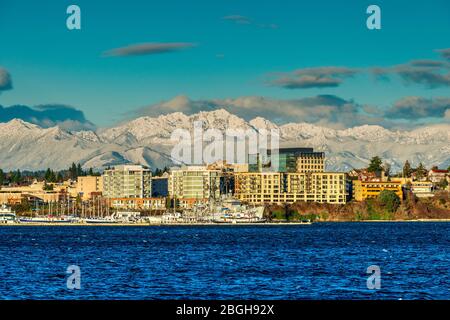 Vue sur l'hiver de Bremerton, Kitsap County, Washington, États-Unis Banque D'Images