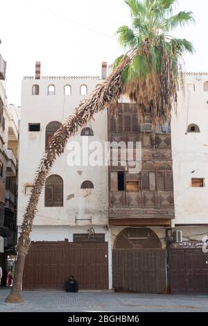 Al-Balad, la zone historique de Djeddah, Arabie Saoudite. Scène de rue. Banque D'Images