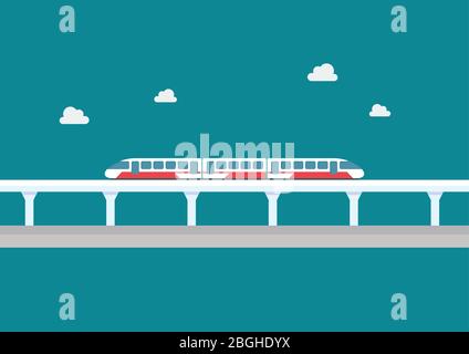 Transport SkyTrain à plat. Illustration vectorielle Illustration de Vecteur