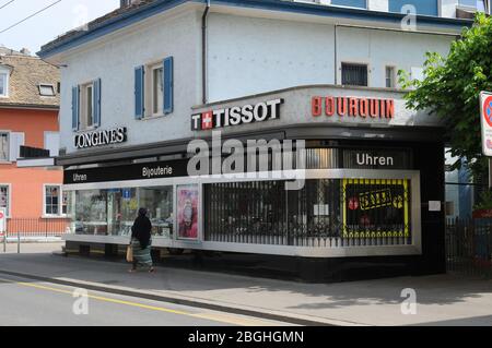 Zürich/Suisse: La "Langstrasse" est vide en raison de l'arrêt du virus CoVid19. . Le verrouillage sera progressivement déresserré en mai et juin Banque D'Images